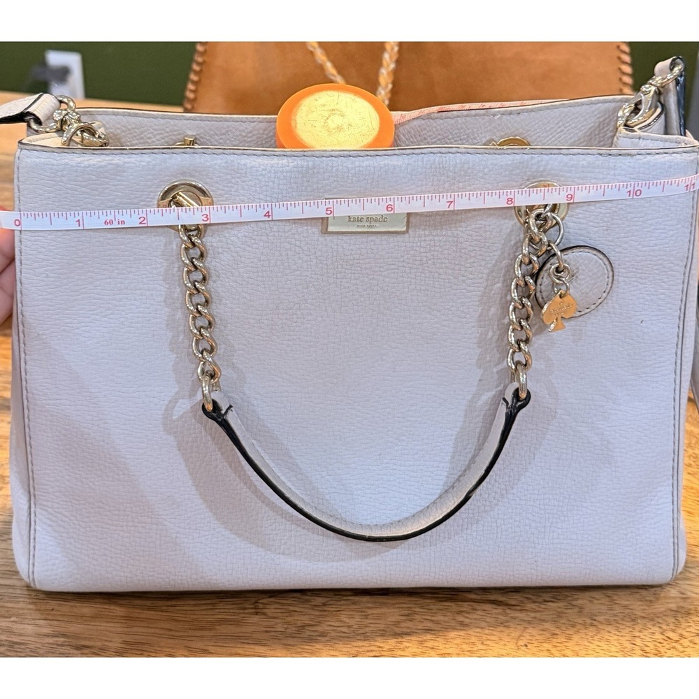 Kate Spade Briar Lane Meena Purse Pink Beige Leather Removable Shoulder Strap - Picture 5 of 14